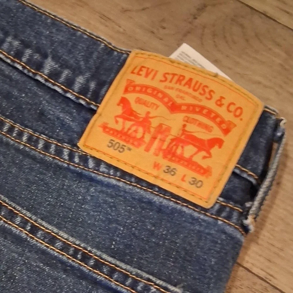 Mens Levi's 505 blue jeans streetwear casual workwear biker